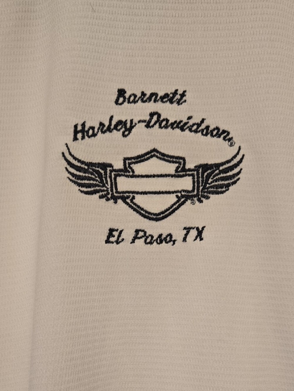 Harley-Davidson White and Orange Baseball-Style Jersey - Picture 4 of 6